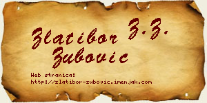 Zlatibor Zubović vizit kartica